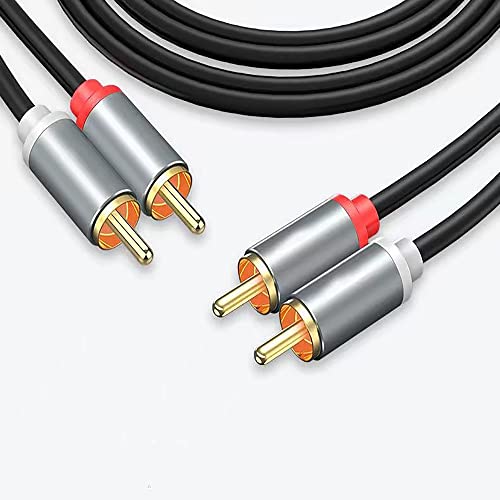 3FT RCA Kábel, 2RCA Férfi-2RCA Férfi Sztereó Audio Kábel, Aranyozott, Autó Audio Mélynyomó Adapterrel Dual Árnyékolt, Piros, Fehér, Kábel