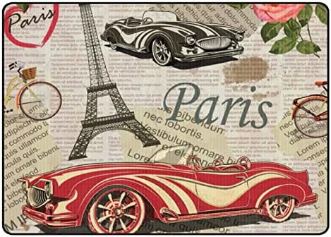 TOPCARPENTER Szőnyeg Klasszikus Párizsi Utazás Háttérkép Gyerekszoba Szőnyeg Szőnyeg Gyerekek Játszanak Mat 5 'x 3'3 (60