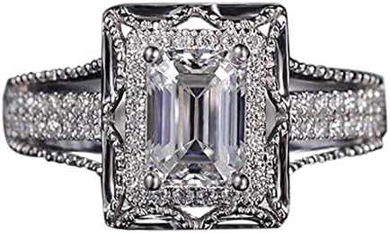 2023 Új Kreatív Kiegészítők High-End Luxus Teljes Gyémánt Mikro Szett Cirkon Női Gyűrű, Eljegyzési Gyűrű Anime Ékszer Szett (Ezüst, 8)