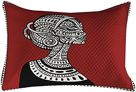 Ambesonne Afrikai Steppelt Pillowcover, Kézzel Rajzolt Etno-Kulturális Témájú Álló Összetett, Standard King Size Akcentussal Párna