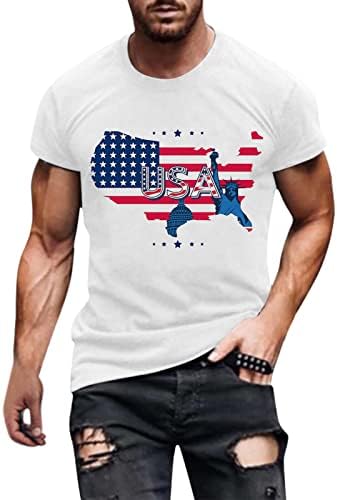BEUU Függetlenség Napja Katona Rövid Ujjú T-shirt Mens, USA Zászló Hazafias Sleeve Tee legjobb Sport Izom Tshirt