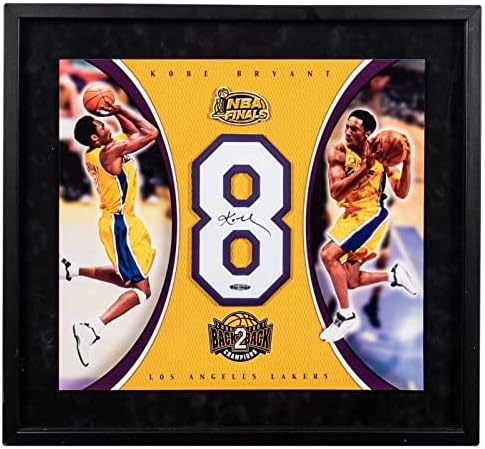 Kobe Bryant Aláírt 2000-01 Döntőbe Jersey Szám Kijelző uda vagy Felső szint COA - Dedikált NBA Mezek