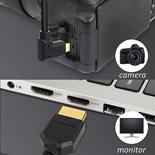 PNGKNYOCN Rövid 8K-a Mikro HDMI-HDMI Kábel,90 Fokos Szögben Balra 1FT/0,3 M Ultra High Speed 48Gbps Micro HDMI Male-HDMI Férfi kábeltartó