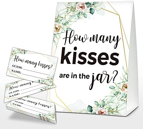 Hány Csók A Tégely Alá, Akvarell Zöld Virágos Leánybúcsú Játék, Geometriai Eukaliptusz Baba Zuhany Alá & Jegyeket, Esküvő / Eljegyzési