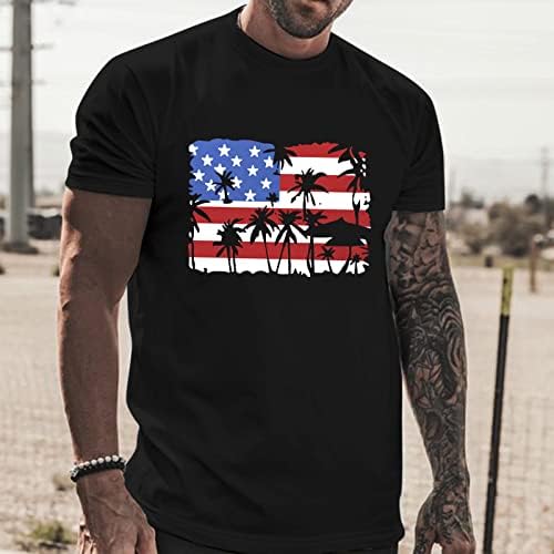 UBST július 4-Férfi Rövid Ujjú T-shirt Nyári Hazafias USA Zászló Nyomtatás Sleeve Tee Maximum Alkalmi Edzés Tshirt