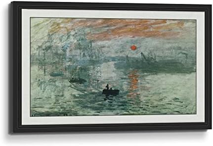 Claude Monet Napkelte Híres, Klasszikus Olaj-Vászon Festmény Wall Art, Kézzel Készült Keretes Gubancos 3D Ecsetvonás Textúra a lakberendezés