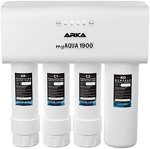 ARKA myAQUA® 1900 | Fordított Ozmózis Rendszer | 1900 L/Nap = 1,3 L/Perc Ozmózis Víz | Víz Szűrő | Szűrő akár 99% - a Sók, szennyező anyagok,