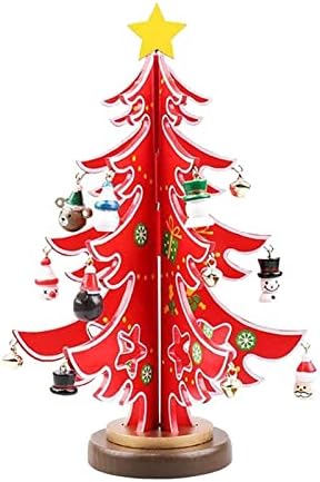 DEFLAB Karácsonyi Fa Asztallap, Fából készült karácsonyfa Dekoráció, karácsonyfa Díszítés Szobor Gyermekek Karácsonyi Díszek (Színe