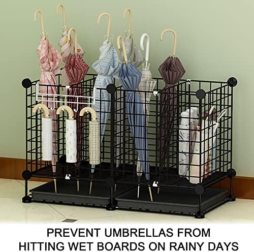 Esernyőtartó Rack, Esernyő tartó, a Bejárat a Cserélhető csepegővíz-Tálcán, az Otthoni Irodai Fém Bejegyzés Folyosón Dekoráció - Fekete/Fehér
