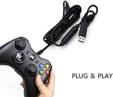 2 Csomag Csere USB Dongle Szakadár Kábel, Xbox 360 Vezetékes Szabályozók, Hosszabbító Adapter Kábel, Xbox 360 (4 Csomag Fekete)