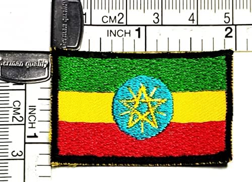 Kleenplus 2db. 1.2X2 CM. Mini Etiópia Zászló Javítás Ország Zászló Jelkép Egységes Varrni Vas A Foltok, Divat Kiegészítő, Kézműves