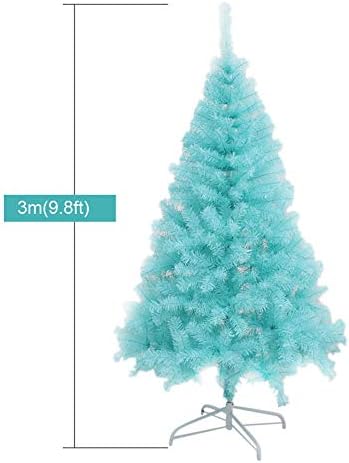 ZPEE PVC Kék karácsonyfa, Mesterséges Csuklós Fenyő Fa, Fém Állvány, Könnyen Összeszerelhető Karácsonyi Dekoráció Kivilágítatlan-3m(9.8 ft)