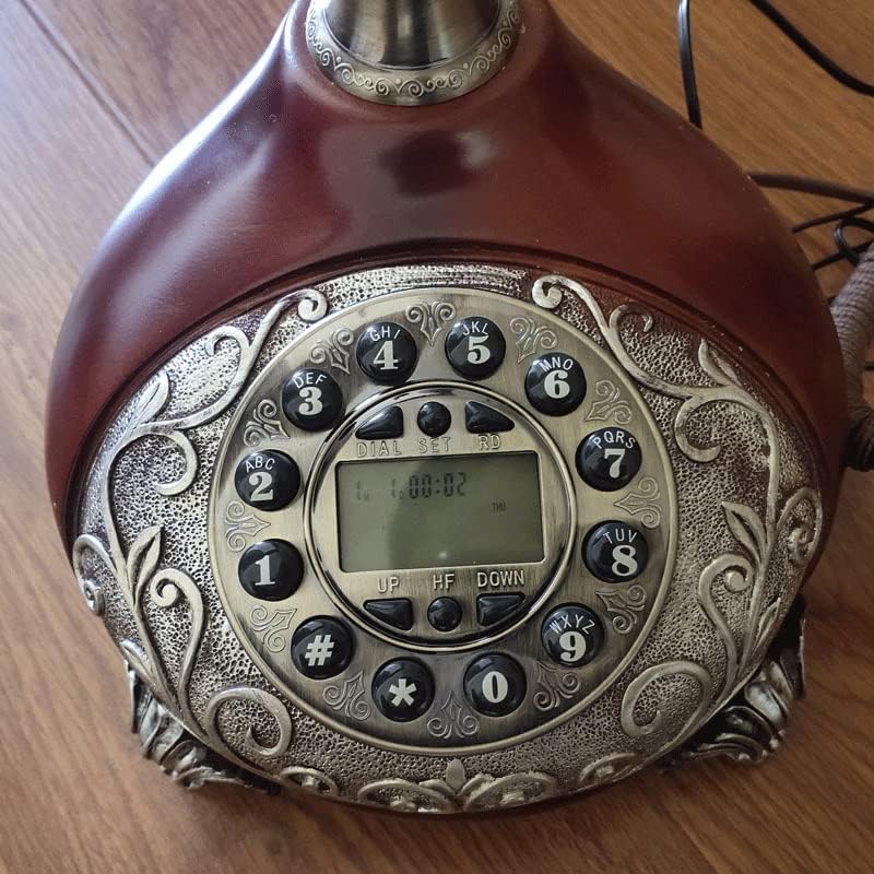 ZJHYXYH Vintage Vezetékes Telefon Gombot, Tárcsázza Antik Vezetékes Telefon Office Home Hotel Készült Gyanta