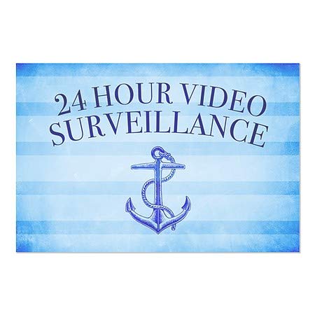 CGSignLab |24 Órás Videó Megfigyelő -Tengeri Csíkos Ablak Ragaszkodnak | 30x20