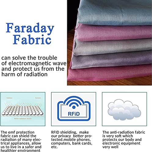 CRADZZA Anti Sugárzás Szövet EMI RFID EMF Védelem Anyag Ezüst Szál Vezető Faraday Ruhával RF/HA Blokkoló/Árnyékolás (Szín : Rózsaszín, Méret