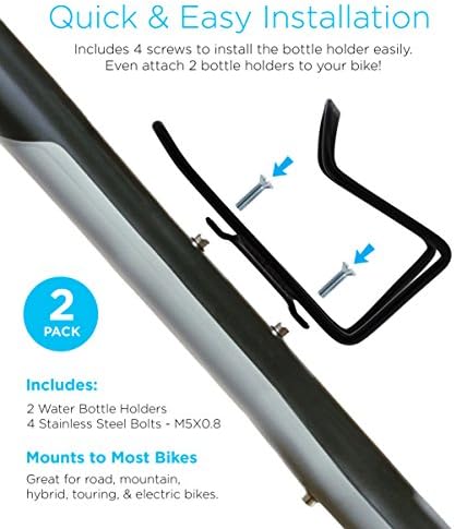 Aduro Kerékpár kulacstartó Alumínium Ketrec, [2X Pack] Kerékpáros kulacs Mount Könnyű Kerékpáros Illik Bármely Kerékpár, Könnyű Telepítés