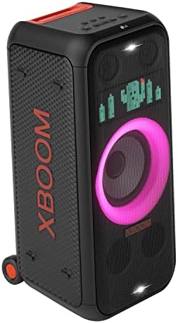 LG XBOOM XL7 Hordozható Torony Hangszóró, 250W Teljesítmény, valamint Pixel-LED-Világítás akár 20 Óra Akkumulátor-élettartam,Fekete