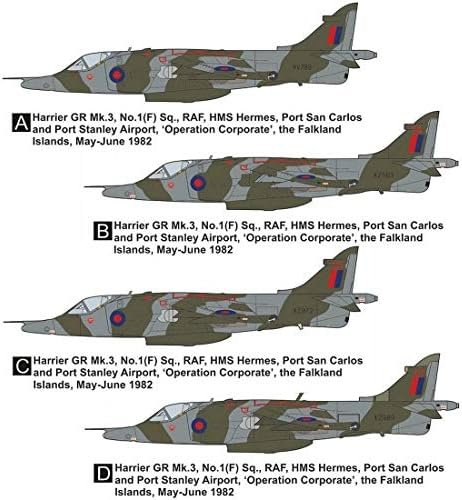 Márk 1 1/144 Brit légierő Harrier GR.3 Falkland-Konfliktus Műanyag Modell MKM14499