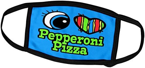 3dRose Fényes Szem, Szív, Szeretem Pepperoni Pizza - Arcát Takaró (fc_106374_1)