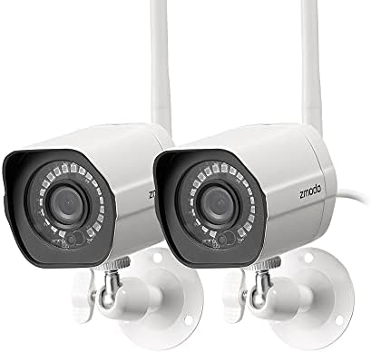 Zmodo Kültéri Biztonsági Kamera, Vezeték nélküli internetkapcsolat (2 Csomag), 1080p Teljes HD-Otthoni Biztonsági Kamera Rendszer