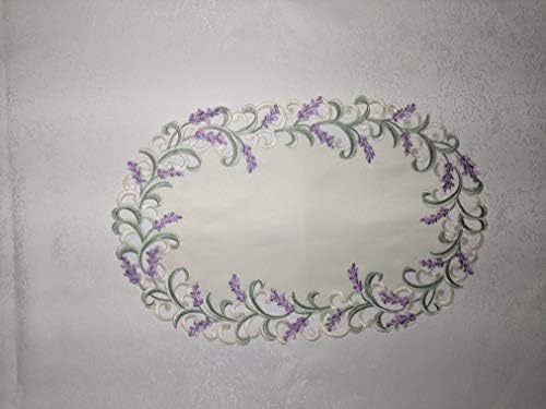 Szalvéta Boutique tányéralátét, vagy Terítő Lila Levendula Lila Virágok Antik Fehér Szövet, Méret 17 x 11 cm