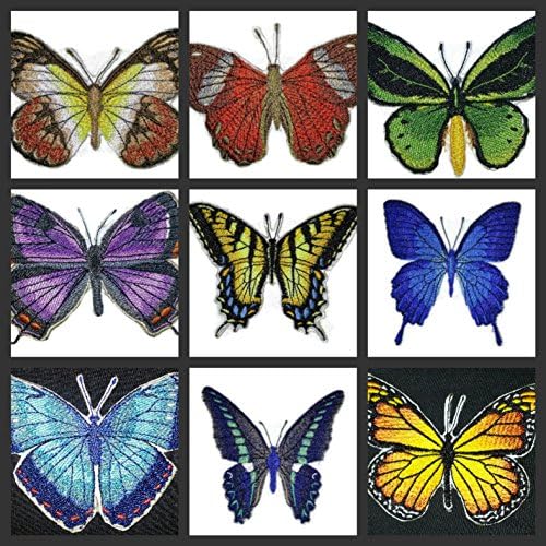 Egyéni, Egyedi, Csodálatos, Színes Pillangók[Ulysses Fecskefarkú ] Hímzett Vasalót/Varrni Patch [3.5 x3.6]Made in USA]