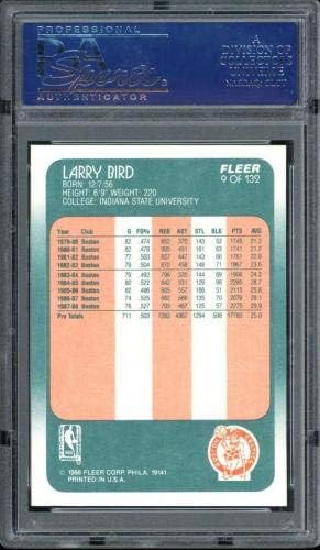 Larry Bird Kártya 1988-89 Fleer 9 PSA 10 (könnyű karcolások PSA esetben) - Aláíratlan Kosárlabda Kártyák