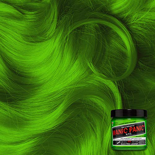 MANIC PANIC Elektromos Gyík, Zöld hajfesték – Klasszikus, Magas Feszültség - Félig Állandó Fényes Neon Zöld Haja Színe Lime