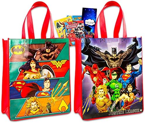Justice League Tote Bags Gyerekeknek, Felnőtteknek - 2 Pc Csomag a Justice League ajándékcsomagot, Mely Batman, Superman, Wonder