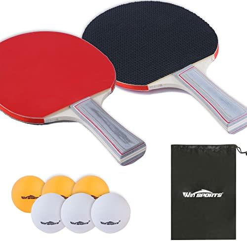 Nyerj SPORT Ping-Pong Tappancsokat Készlet 4, Hordozható, asztali Tenisz Lapát Szett 6 Ping-Pong Labdák, Prémium asztalitenisz Ütő 4 Játékos