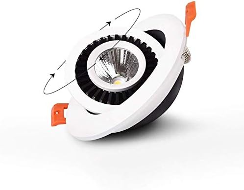 OKLUCK Ultra-Vékony Északi Kreatív Állítható Szög LED Beépíthető Süllyesztett Kereskedelmi Haza Mennyezeti Lámpatest, Fehér színű, Kerek,