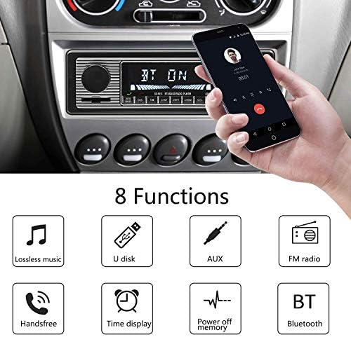 Egységes Din Autós Sztereó Bluetooth Audio Rendszerek, Multimédia MP3/USB/SD/AUX, AM/FM rádióvevő, Kéz nélküli Hívás, Beépített Mikrofon
