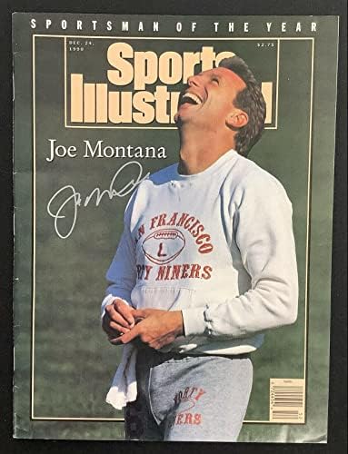 Joe Montana Aláírt Sports Illustrated 12/24/90 Nincs Címke 49ers Autogramot HOF SZÖVETSÉG - Dedikált NFL Magazinok