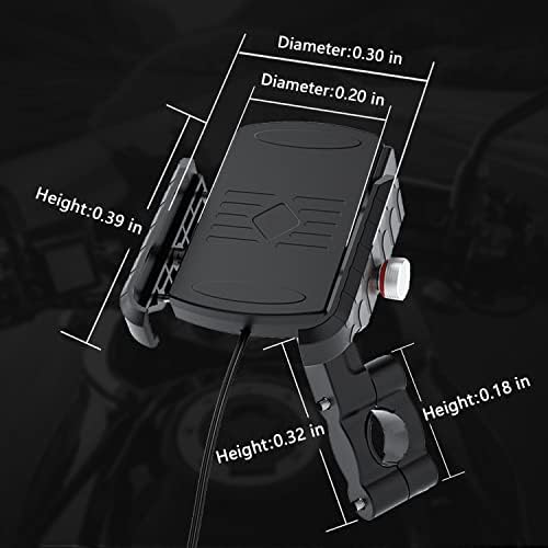 BATIGE Motorkerékpár Vezeték nélküli Töltő, Telefon Mount 15W Qi Töltő, illetve USB 2.0-s Töltő Alumínium Mount Bázis Vízálló
