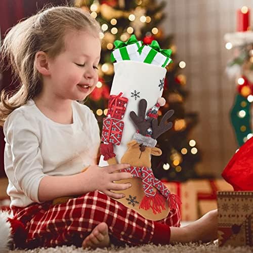 QINER 2022 Legújabb Karácsonyi Zoknik 3 Csomag, 19.3 Nagy Karácsonyi Harisnya Gyerekeknek, Fiúknak, Lányoknak, 3D Mikulás, Hóember,