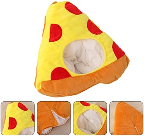 ABOOFAN Halloween Dekoráció Pizza Mardi Gras Háromszög alakú Pizza Szelet Fejvédő Sapka Fotó Kellék Őrült, Buta Fejét Borító