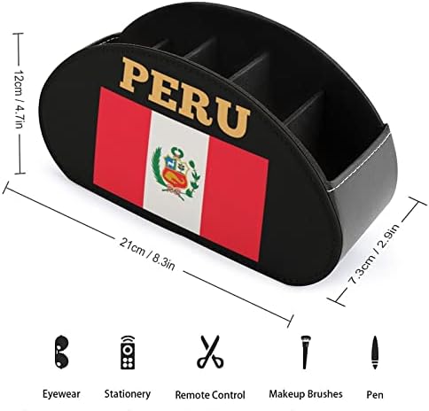 Peru Zászló Távoli TV-Vezérlés Tároló Doboz Szervező, 5 Rekeszes Asztali Hálószoba