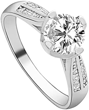 2023 Új Esküvői Virág Arany Ékszerek, Rose Női Kiegészítők, Arany Gyűrű Kristály Engagem Gyűrű Kerek pecsétgyűrű (Ezüst, 7)