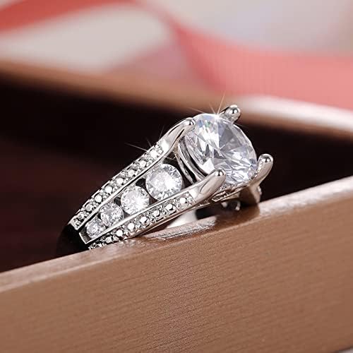 2023 Új Esküvői Cirkon Női Esküvői Gyűrű Divat Fél Gyűrű Ajándék Gyűrű Minimális Gyűrű (Ezüst, 10)