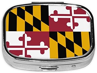 Zászló Maryland Tér Mini Tabletta Doboz Utazási Gyógyszer Rekeszek Szervező Hordozható Fém Tabletta Esetében
