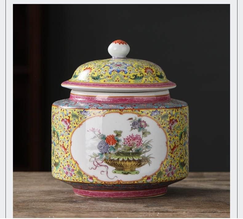 YLYAJY Jingdezhen Zománcozott teáskanna Kerámiából Nagy Tea Jar Tároló Edény Kínai Kézműves Gyömbér Jar
