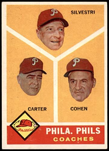 1960 Topps 466 Phillies Edzők Ken Silvestri/Dick Carter/Andy Cohen Philadelphia Phillies (Baseball Kártya) VG/EX Phillies