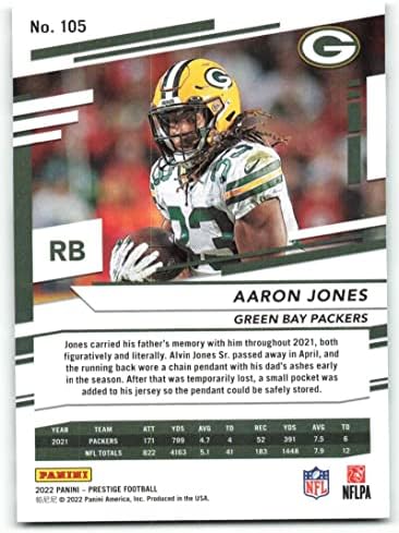 2022 Panini Prestige 105 Aaron Jones-t a Green Bay Packers NFL Labdarúgó-Trading Card