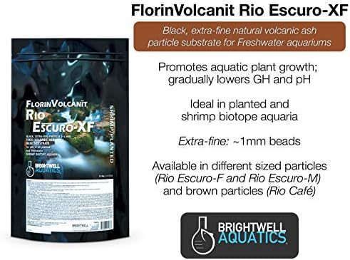 Brighwell Vízi FlorinVolcanit Rio Escuro-XF - Extra Finom Fekete Vulkáni Hamu Szubsztrát Édesvízi Rák, 2lbs