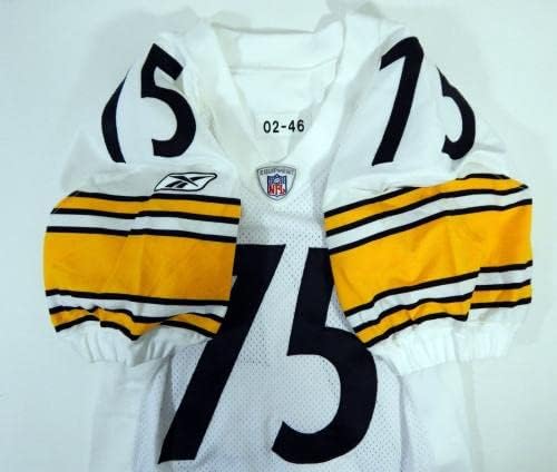 2002 Pittsburgh Steelers 75 Játék Kiadott Fehér Jersey 46 DP21261 - Aláíratlan NFL Játék Használt Mezek