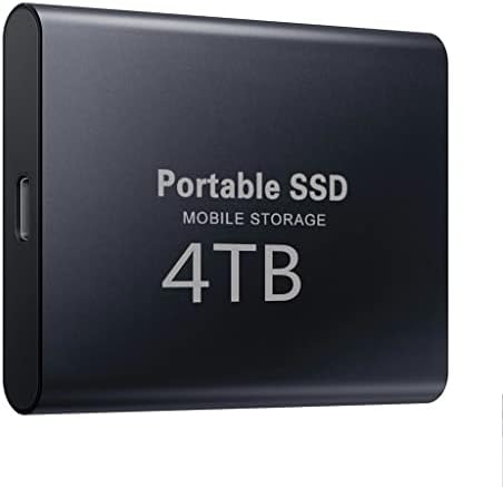 XWWDP c-Típusú USB 3.1 SSD Hordozható Flash Memória, 4 TB SSD Merevlemez Hordozható SSD Külső SSD Merevlemez Laptop Asztal (Szín : Kék, Méret