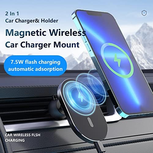 Hrbzo Vezeték nélküli Autó MagSafe Töltő autós Töltő 360° Állítható Automatikus Igazítás Szellőző Mágneses Telefon Autós tartó