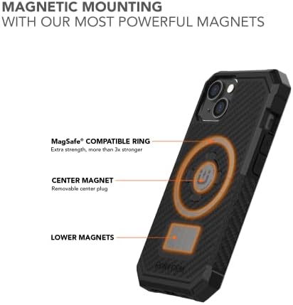 Rokform - iPhone 14 Masszív Esetben + Super Grip Kettős Mágnes Vent Mount Autó, Teherautó, vagy Van