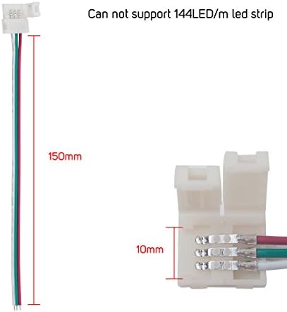 BTF-VILÁGÍTÁS 10db 3Pin 10mm Széles Egyetlen Végén 15cm Hosszú Kábel LED Szalag Solderless DIY Csatlakozó Adapter Kalauz a WS2811