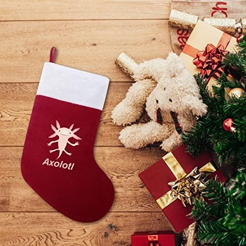 Aranyos Axolotl Karácsonyi Harisnya Klasszikus Lógó Díszek Fehér Mandzsetta Candy Táska, Családi Nyaralás, Party Dekoráció
